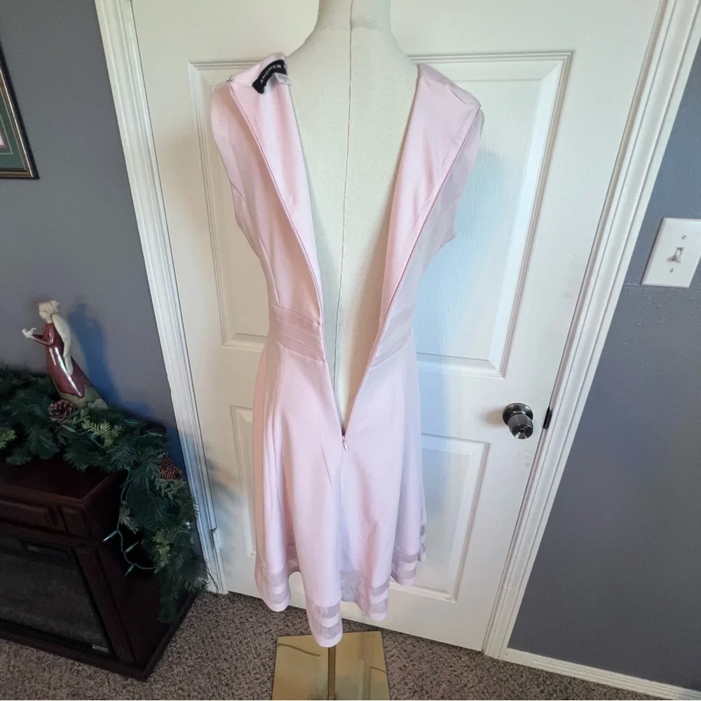Andrew Marc Scoopneck Sleeveless A-Line Mini Dress Dusty Pink Women’s Size 8 NWT - Picture 6 of 14